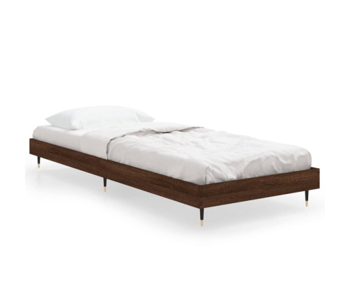 Estructura de cama sin colchón madera marrón roble 75x190 cm