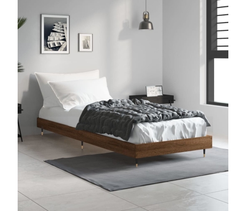 Estructura de cama sin colchón madera marrón roble 75x190 cm