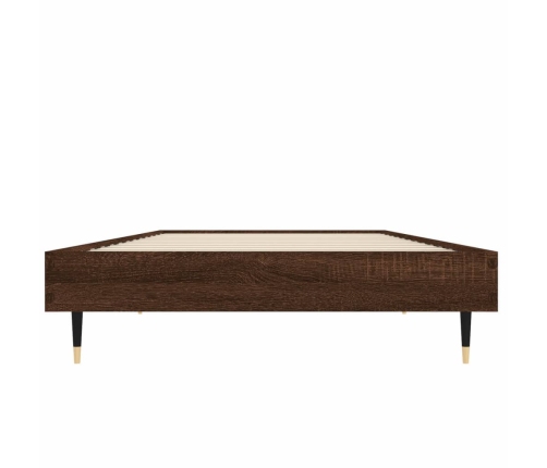 Estructura de cama sin colchón madera marrón roble 75x190 cm