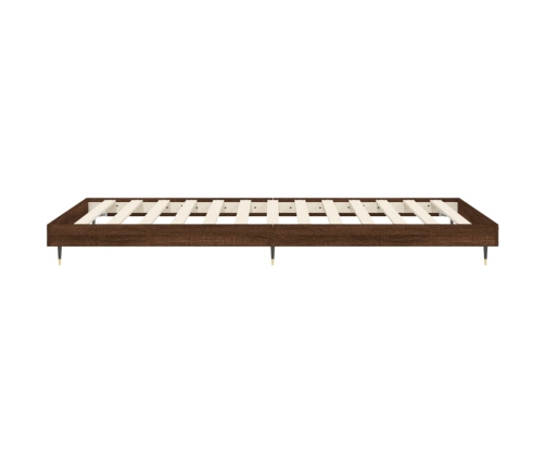 Estructura de cama sin colchón madera marrón roble 75x190 cm