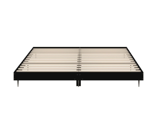 Estructura de cama madera de ingeniería negra 200x200 cm