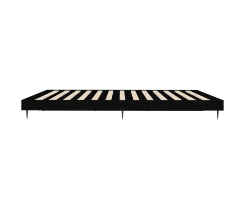 Estructura de cama madera de ingeniería negra 200x200 cm