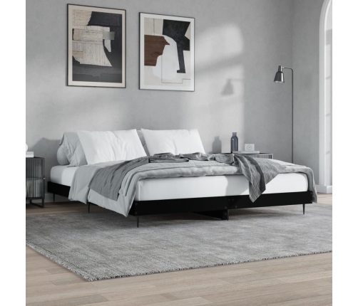 Cama sin colchón negro 180x200 cm madera de ingeniería