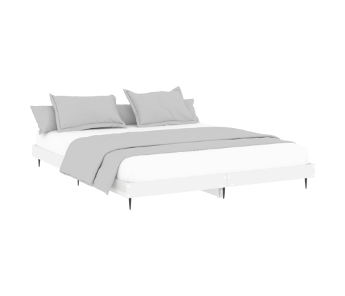 vidaXL Estructura de cama madera de ingeniería blanco brillo 180x200cm