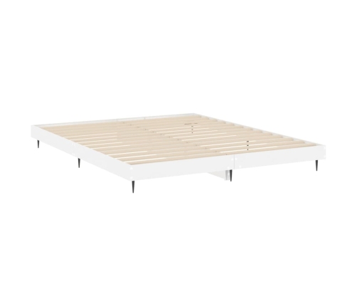 Estructura de cama madera de ingeniería blanco brillo 180x200cm