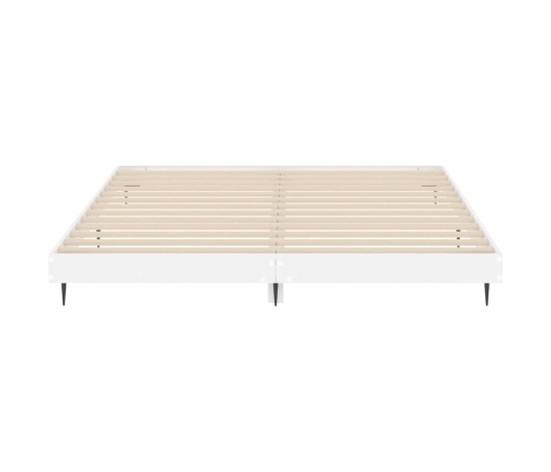 Estructura de cama madera de ingeniería blanco brillo 180x200cm