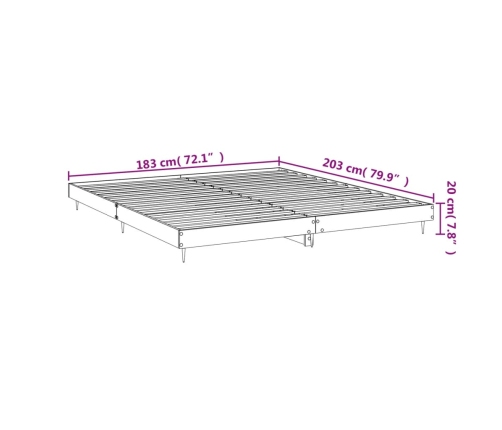 Estructura de cama sin colchón roble Sonoma 180x200 cm