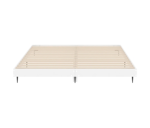 Estructura de cama madera de ingeniería blanco brillo 150x200cm