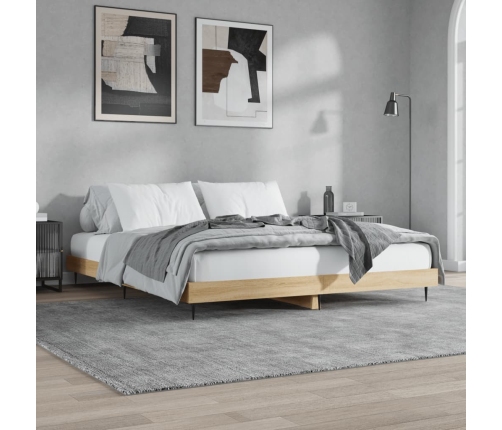 Estructura de cama sin colchón madera roble Sonoma 150x200 cm