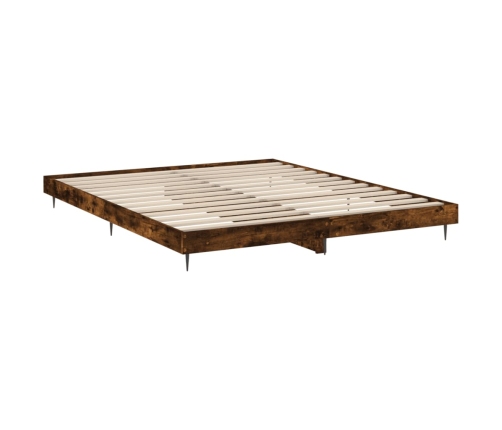 Estructura de cama sin colchón madera roble ahumado 150x200 cm