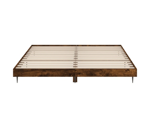 Estructura de cama sin colchón madera roble ahumado 150x200 cm