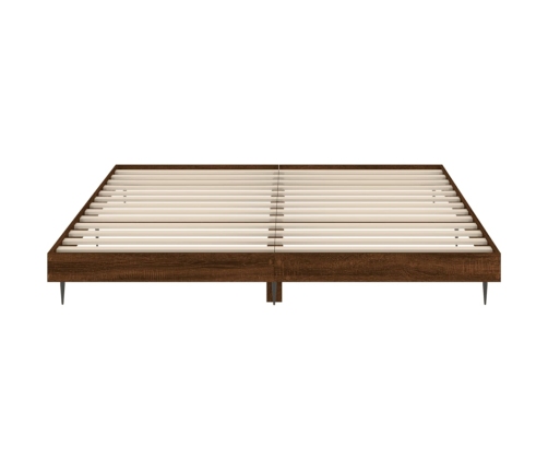 Estructura de cama sin colchón madera marrón roble 150x200 cm