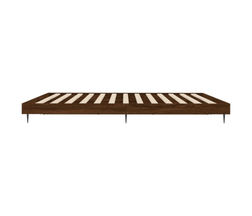 Estructura de cama sin colchón madera marrón roble 150x200 cm