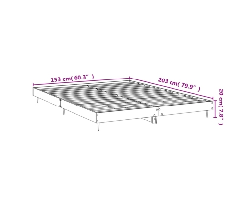 Estructura de cama sin colchón madera marrón roble 150x200 cm