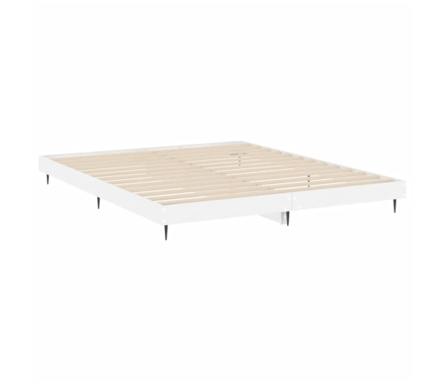 Estructura de cama madera de ingeniería blanco brillo 140x200cm