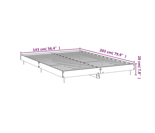 Estructura de cama madera de ingeniería blanco brillo 140x200cm