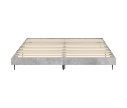 Estructura de cama madera de ingeniería gris hormigón 140x200cm