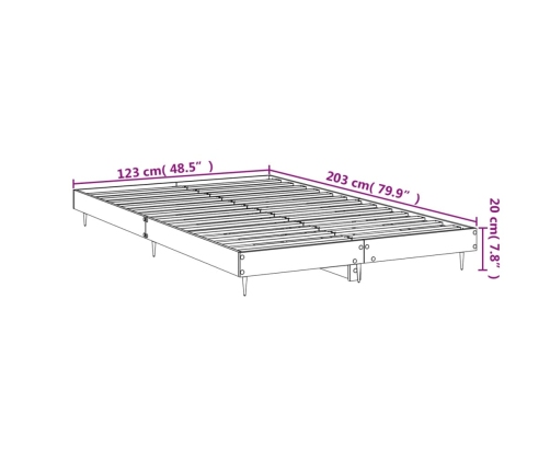 Estructura de cama madera de ingeniería blanco brillo 120x200cm