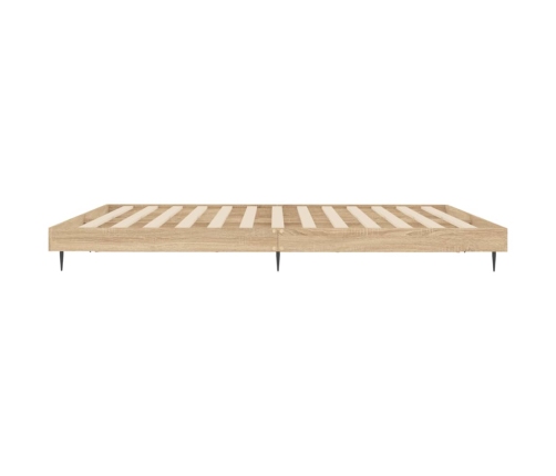 Estructura de cama sin colchón madera roble Sonoma 120x200 cm