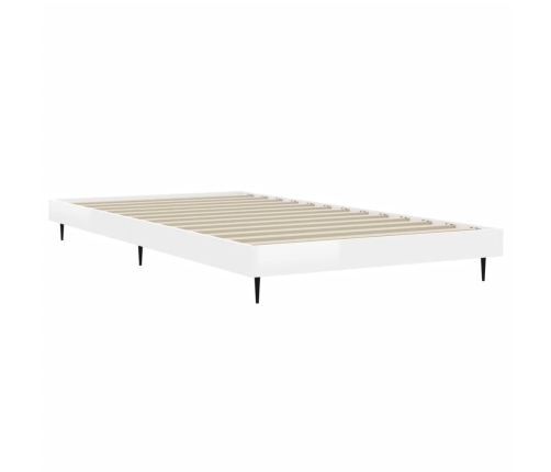 Estructura de cama madera de ingeniería blanco brillo 100x200cm