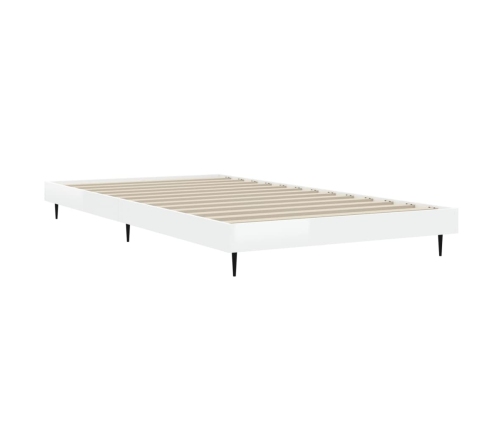 Estructura de cama madera de ingeniería blanco brillo 90x200cm