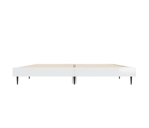 Estructura de cama madera de ingeniería blanco brillo 140x190cm