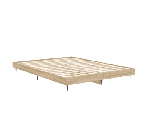 Estructura de cama sin colchón madera roble Sonoma 140x190 cm