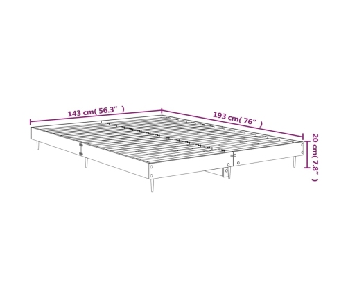 Estructura de cama sin colchón madera roble Sonoma 140x190 cm