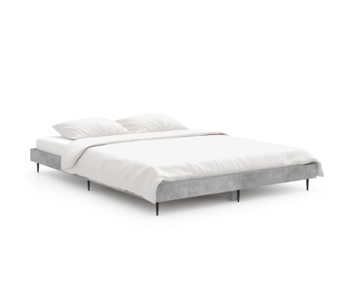 Estructura de cama madera de ingeniería gris hormigón 140x190cm