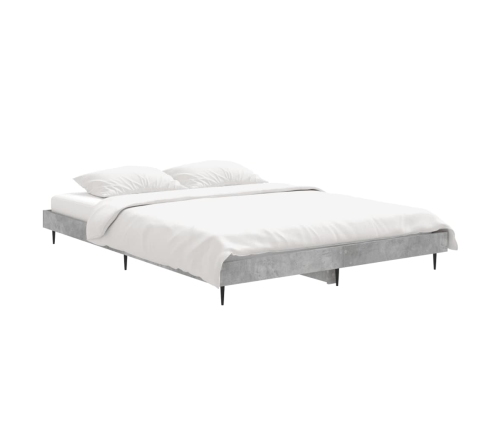 Estructura de cama madera de ingeniería gris hormigón 140x190cm