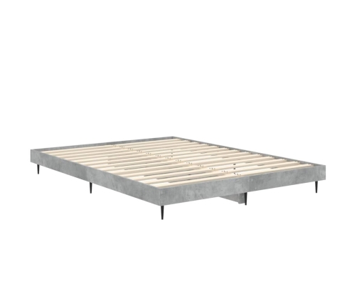 Estructura de cama madera de ingeniería gris hormigón 140x190cm