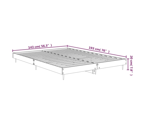 Estructura de cama madera de ingeniería gris hormigón 140x190cm