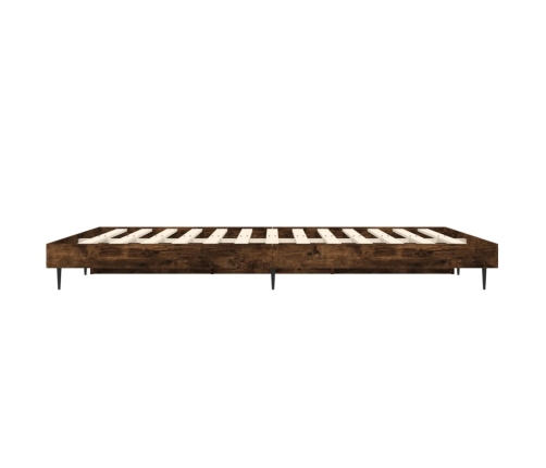 Estructura de cama sin colchón madera roble ahumado 140x190 cm