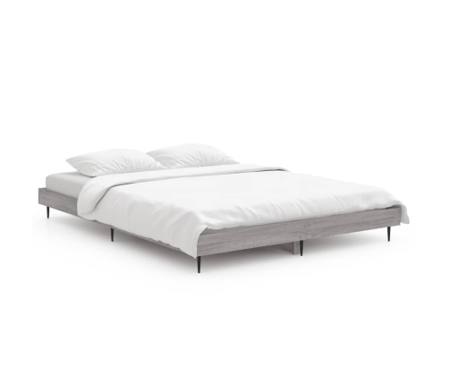 Estructura de cama madera de ingeniería gris Sonoma 140x190 cm