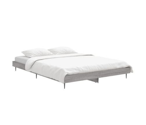 Estructura de cama madera de ingeniería gris Sonoma 140x190 cm