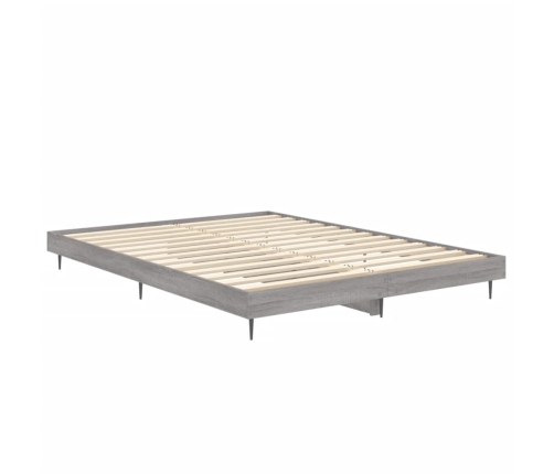 Estructura de cama madera de ingeniería gris Sonoma 140x190 cm