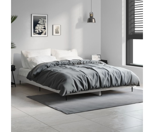 Estructura de cama madera de ingeniería gris Sonoma 140x190 cm