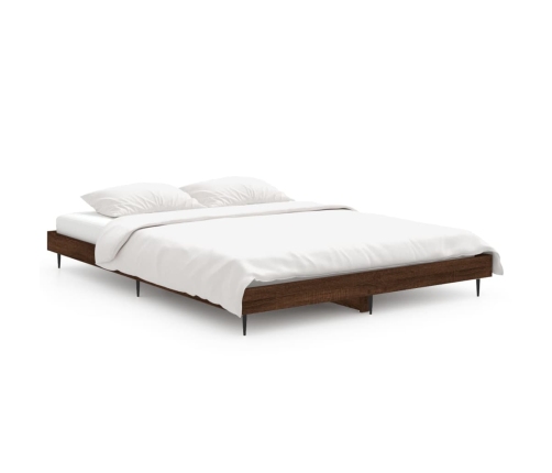 Estructura de cama sin colchón madera marrón roble 140x190 cm