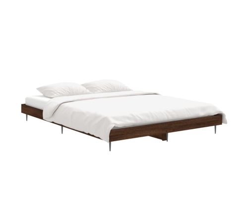 Estructura de cama sin colchón madera marrón roble 140x190 cm