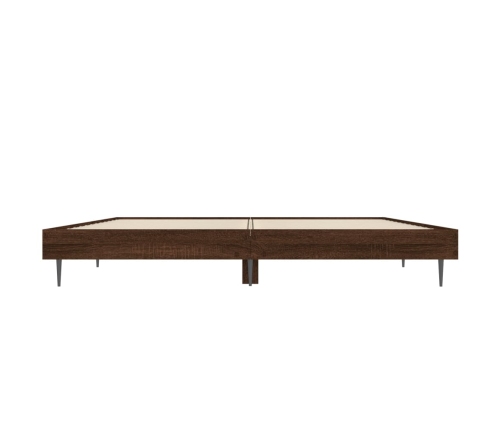 Estructura de cama sin colchón madera marrón roble 140x190 cm