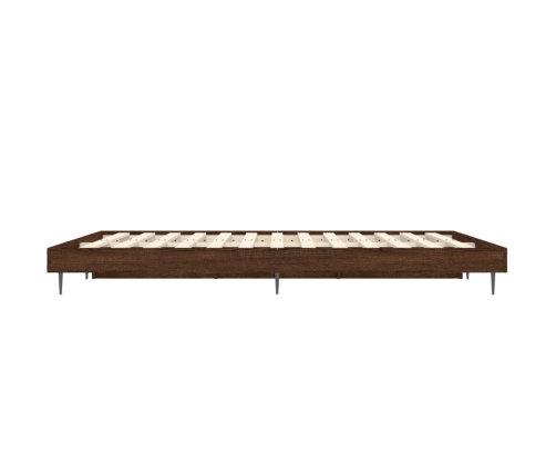 Estructura de cama sin colchón madera marrón roble 140x190 cm