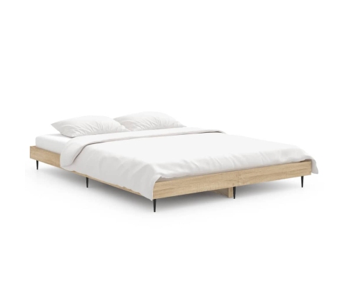 Estructura de cama madera de ingeniería roble Sonoma 135x190 cm