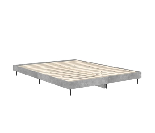 Estructura de cama madera de ingeniería gris hormigón 135x190cm