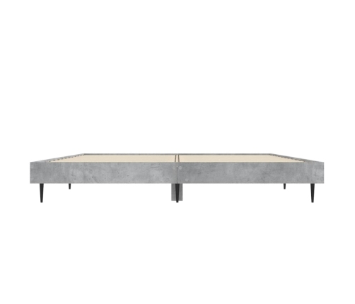 Estructura de cama madera de ingeniería gris hormigón 135x190cm