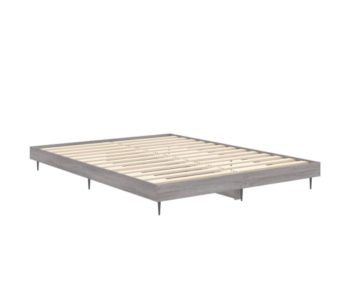 Estructura de cama madera de ingeniería gris Sonoma 135x190 cm