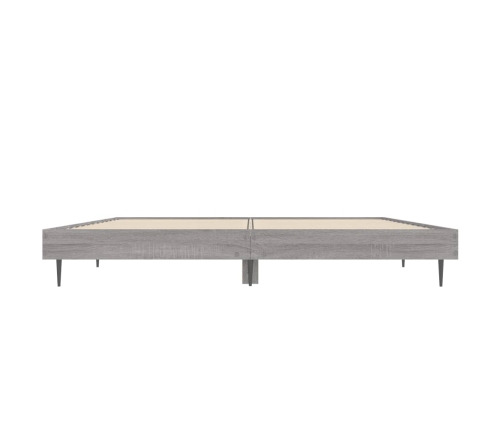 Estructura de cama madera de ingeniería gris Sonoma 135x190 cm