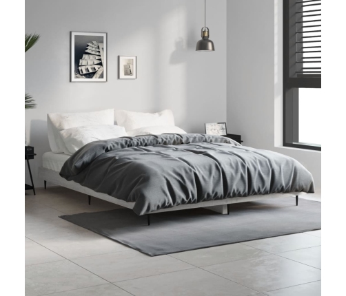 Estructura de cama madera de ingeniería gris Sonoma 135x190 cm