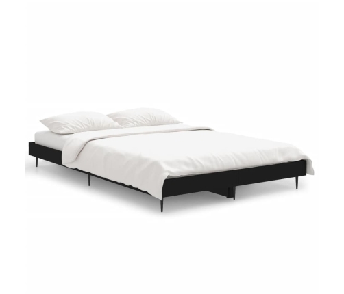 Estructura de cama madera de ingeniería negra 120x190 cm