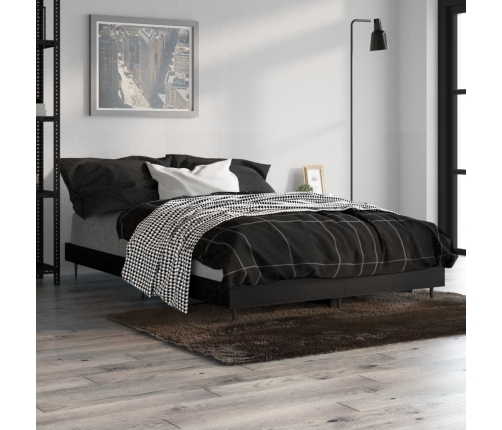 Estructura de cama madera de ingeniería negra 120x190 cm