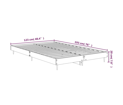 Estructura de cama madera de ingeniería negra 120x190 cm